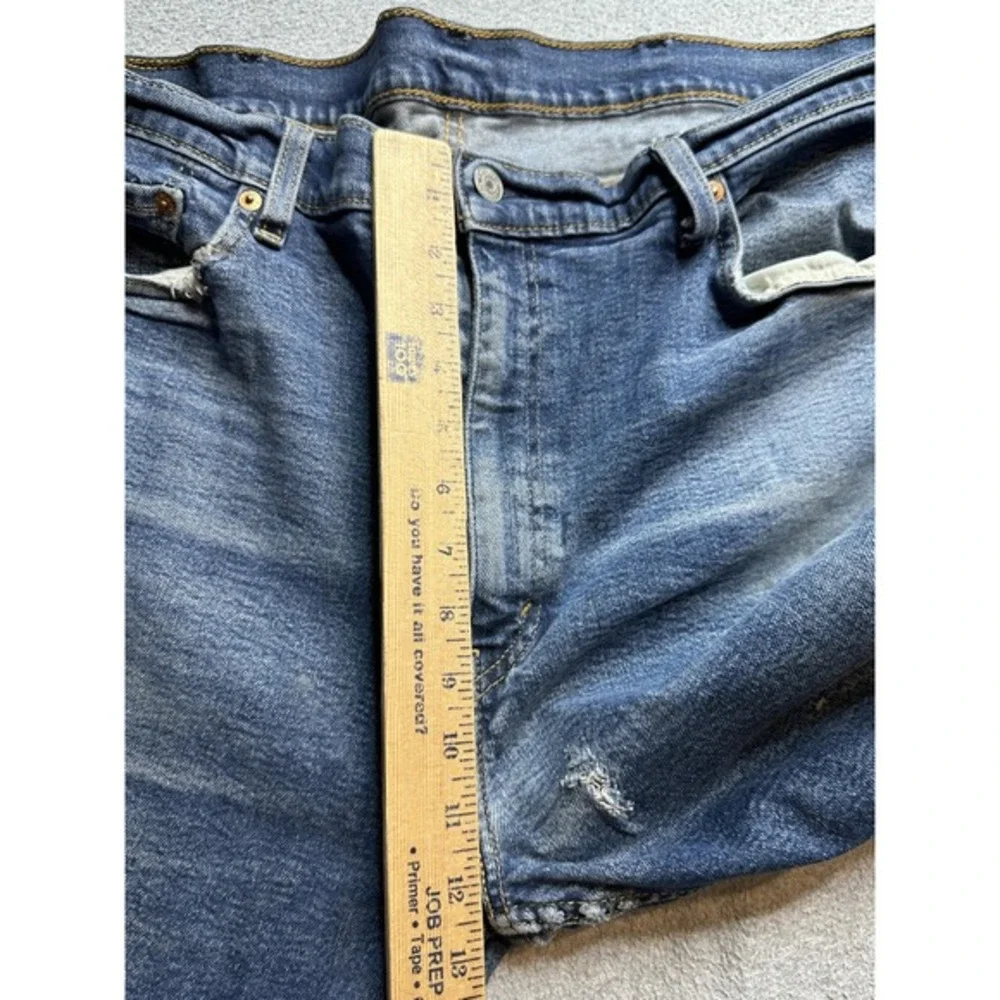 Levis 505 Jeans Mens 40x32 (38x29) Medium Blue Straight Leg Denim Distressed‎